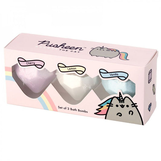 SET 3 BOMBE DA BAGNO PUSHEEN - VANIGLIA, CILIEGIA E LIMONE